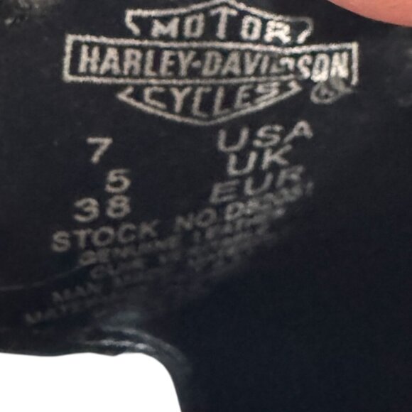 Harley Davidson Women’s Sandals Sz 7 Black Leather Open Toe Slide‎ Wedge - Picture 10 of 10